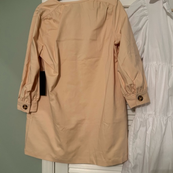 Tuckernuck Tan Stone Blake Long Sleeve Button Down Minimalist Mini Dress - Picture 5 of 6